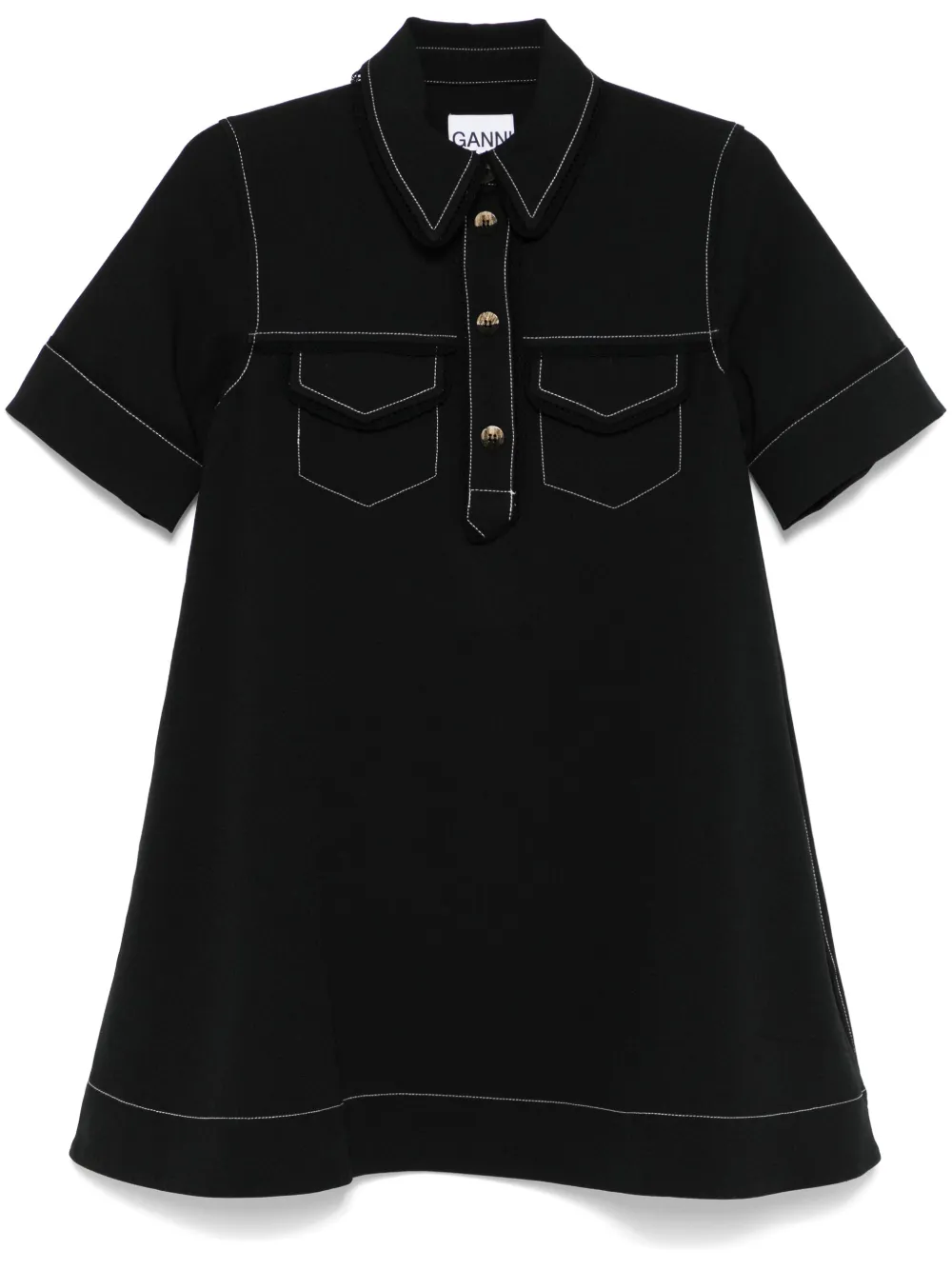 Креповое платье мини GANNI, черный
Креповое платье мини GANNI, черный