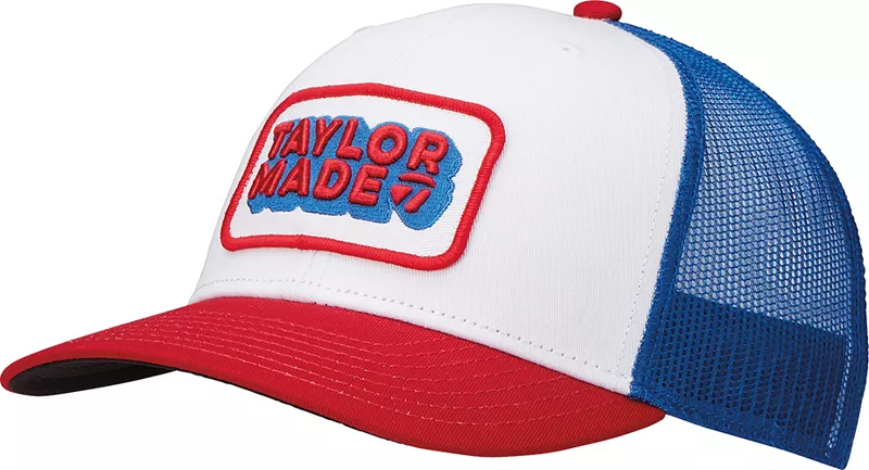 Мужская кепка для гольфа в стиле ретро TaylorMade, красный/белый/синий 
Мужская кепка для гольфа в стиле ретро TaylorMade, красный/белый/синий