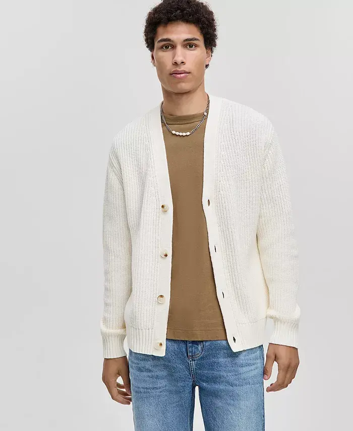 Мужской кардиган с вязкой шейкер и V-образным вырезом Mode Of One, белый
Мужской кардиган с вязкой шейкер и V-образным вырезом Mode Of One, белый