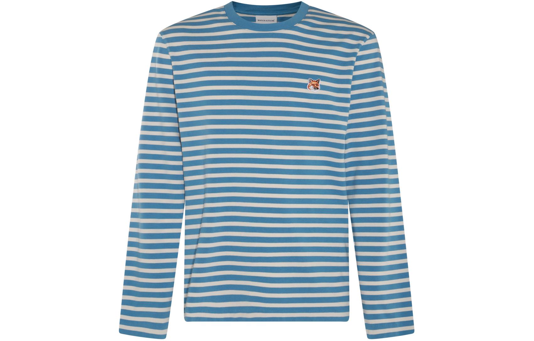 Футболка в полоску с нашивкой Fox Head от Maison Kitsuné Maison Kitsune, синий
Футболка в полоску с нашивкой Fox Head от Maison Kitsuné Maison Kitsune, синий