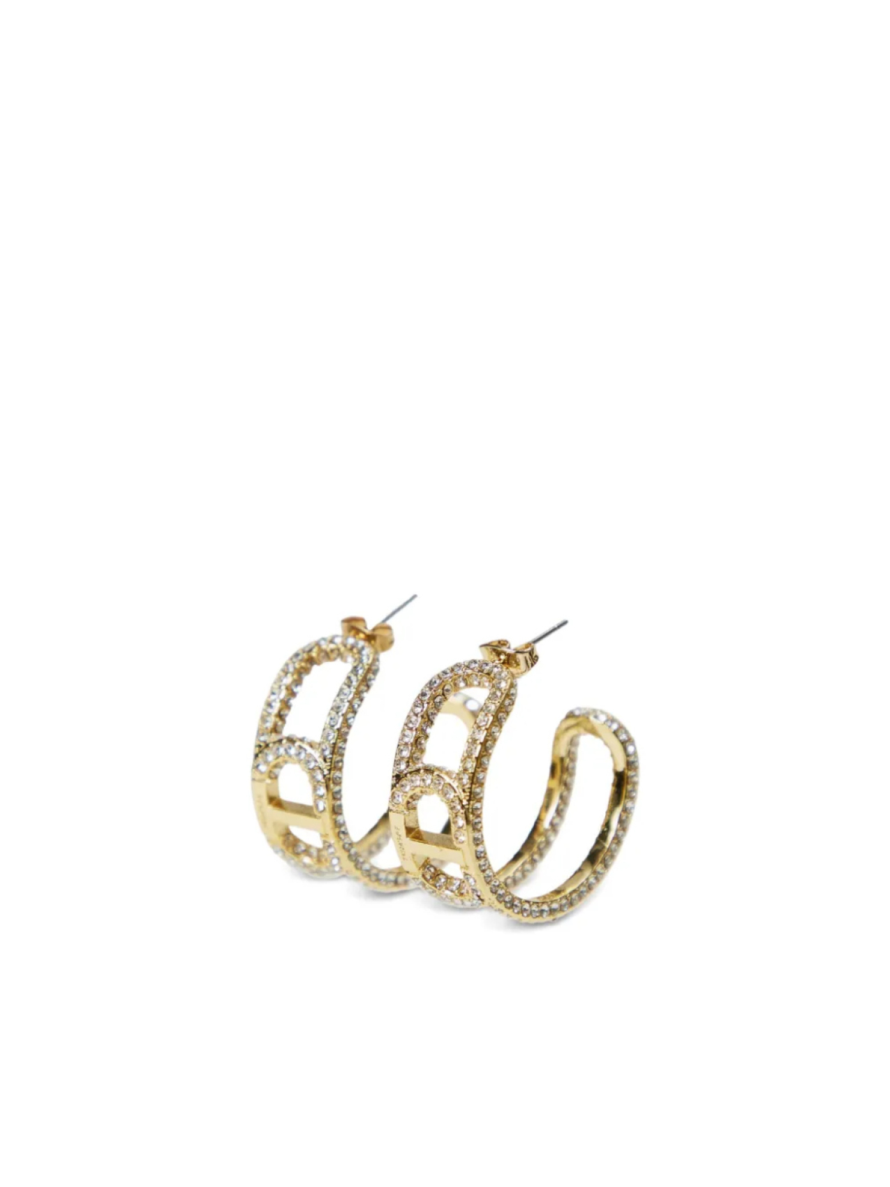 Серьги-кольца TWINSET, украшенные кристаллами, золотой 
Серьги-кольца TWINSET, украшенные кристаллами, золотой