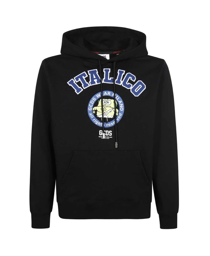 Хлопковая толстовка с капюшоном и принтом на передней части. Gcds, черный
Хлопковая толстовка с капюшоном и принтом на передней части. Gcds, черный