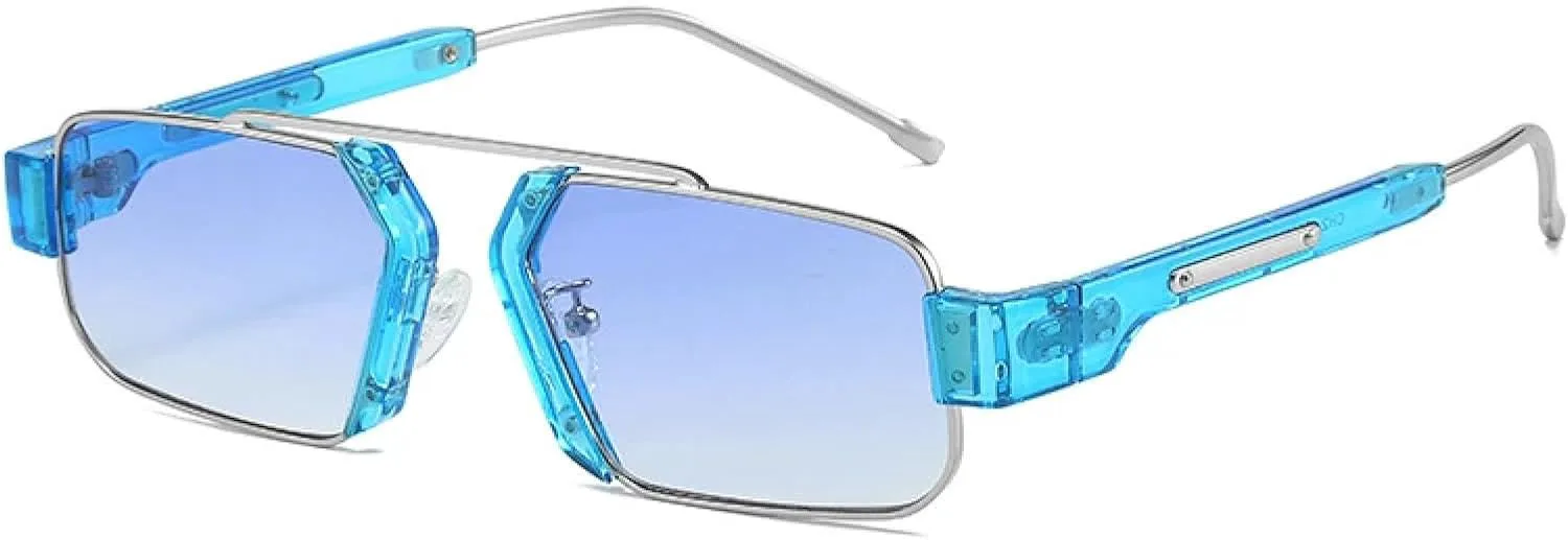 Ретро солнцезащитные очки для женщин, модные, с прозрачными линзами с градиентом «океан», защита от УФ-излучения UV400 для мужчин HHZZYVY, Silver Blue Gradien
Ретро солнцезащитные очки для женщин, модные, с прозрачными линзами с градиентом «океан», защита от УФ-излучения UV400 для мужчин HHZZYVY, Silver Blue Gradien