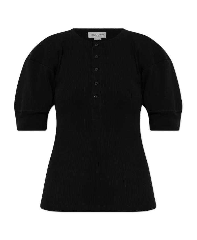 Топ с воротником на пуговицах Victoria Beckham, черный
Топ с воротником на пуговицах Victoria Beckham, черный