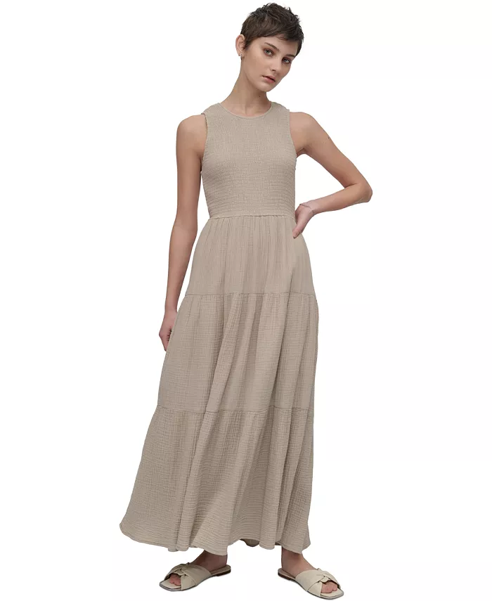 Женское макси-платье из хлопкового муслина со сборкой на лифе DKNY Jeans, коричневый
Женское макси-платье из хлопкового муслина со сборкой на лифе DKNY Jeans, коричневый