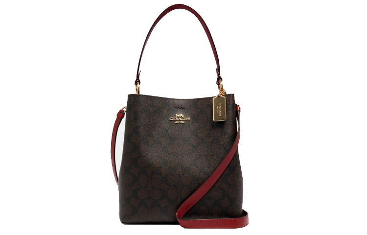 Городская холщовая сумка-ведро с кожаными деталями, портативная сумка через плечо, среднего размера женская сумка COACH 
Городская холщовая сумка-ведро с кожаными деталями, портативная сумка через плечо, среднего размера женская сумка COACH