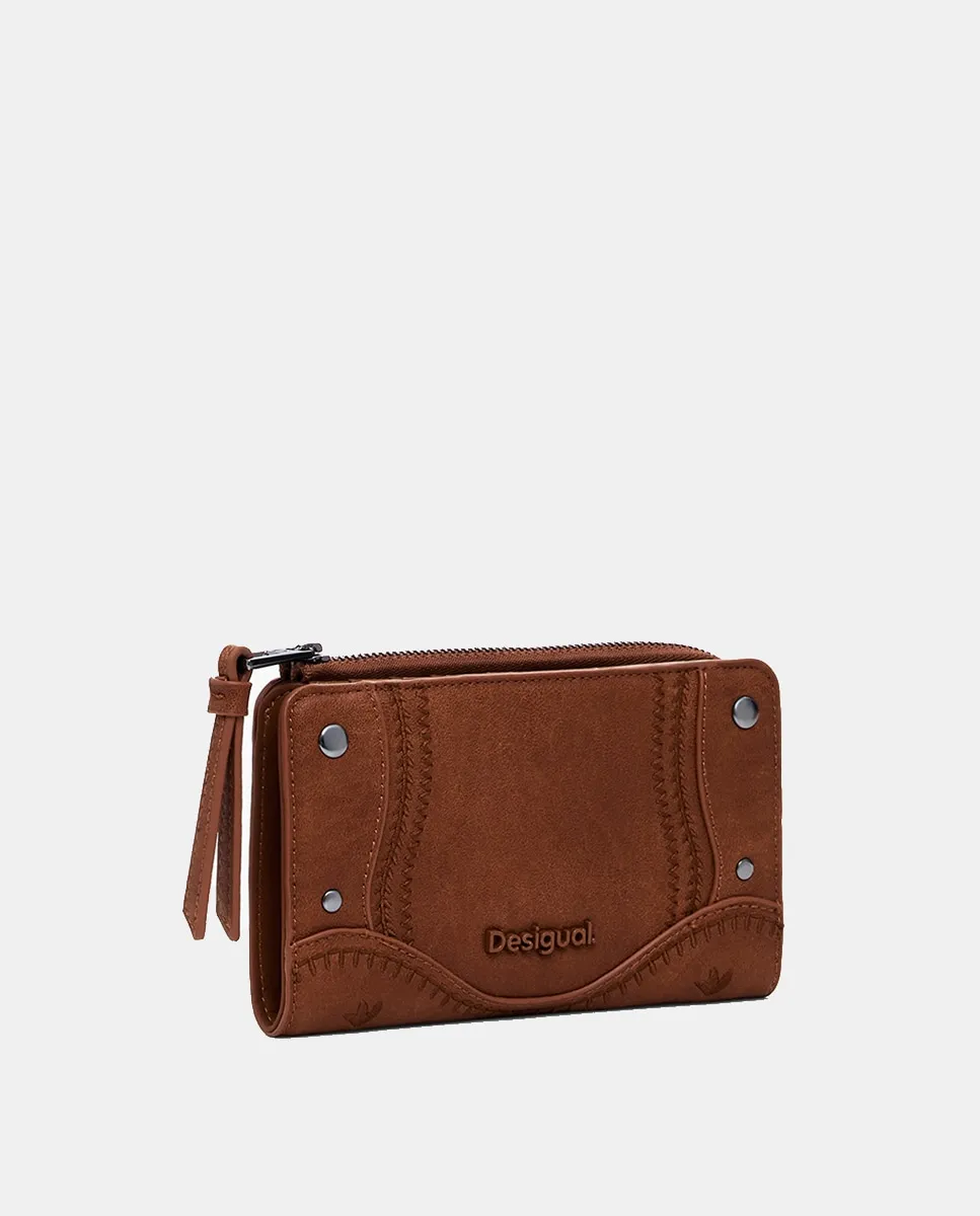 Кошелек из кожи с вышивкой среднего размера Desigual, песочный
Кошелек из кожи с вышивкой среднего размера Desigual, песочный