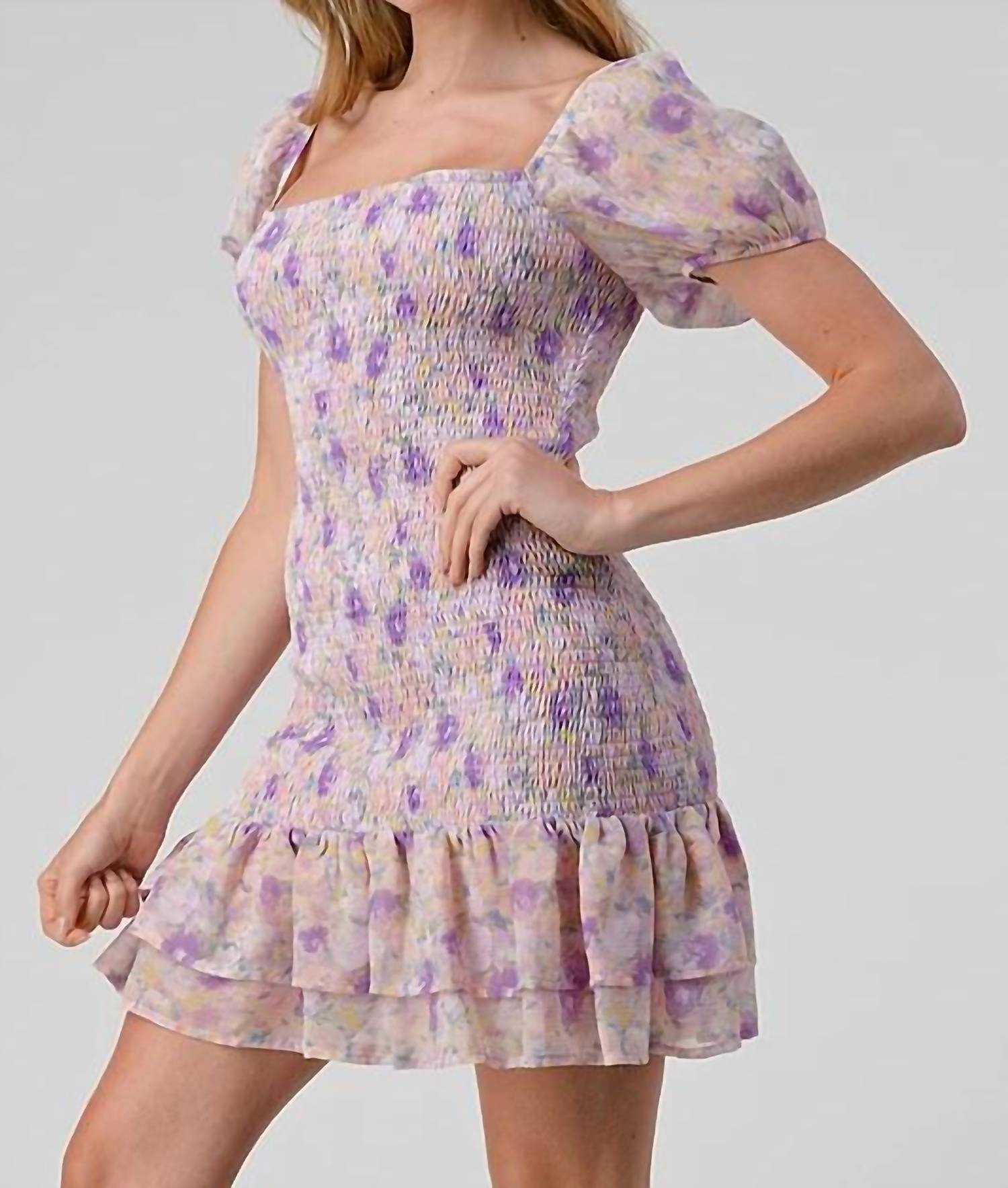 Lovesome Мини-платье с пышными рукавами, лавандовый цветочный принт
Lovesome Мини-платье с пышными рукавами, лавандовый цветочный принт