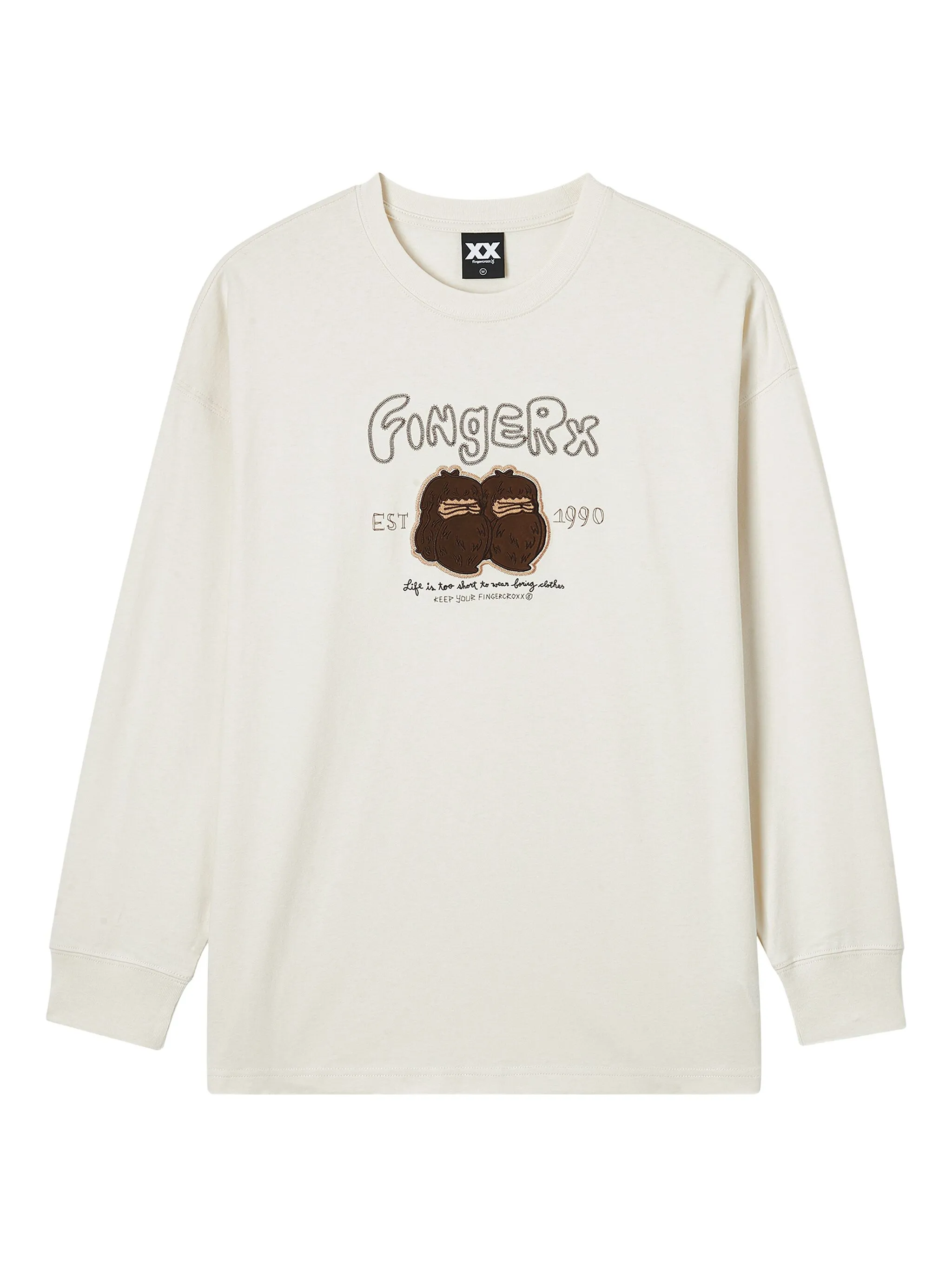Футболка с длинными рукавами и вышитым логотипом Fingercroxx, белый
Футболка с длинными рукавами и вышитым логотипом Fingercroxx, белый