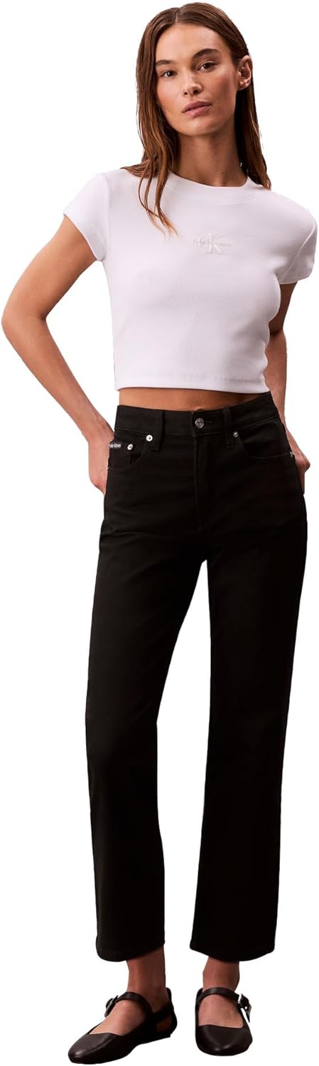 Женские джинсы Calvin Klein прямого кроя с высокой талией, True Black
Женские джинсы Calvin Klein прямого кроя с высокой талией, True Black