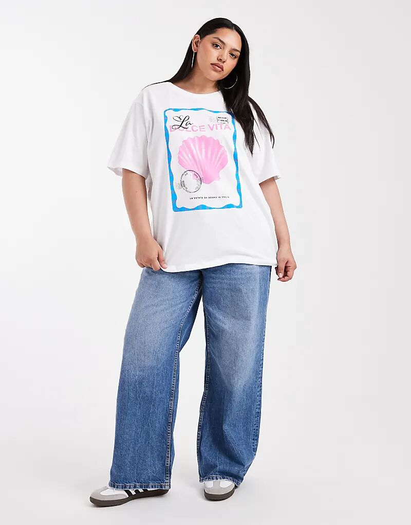 Футболка ONLY Curve Dolce Vita с принтом свободного кроя белого цвета
Футболка ONLY Curve Dolce Vita с принтом свободного кроя белого цвета