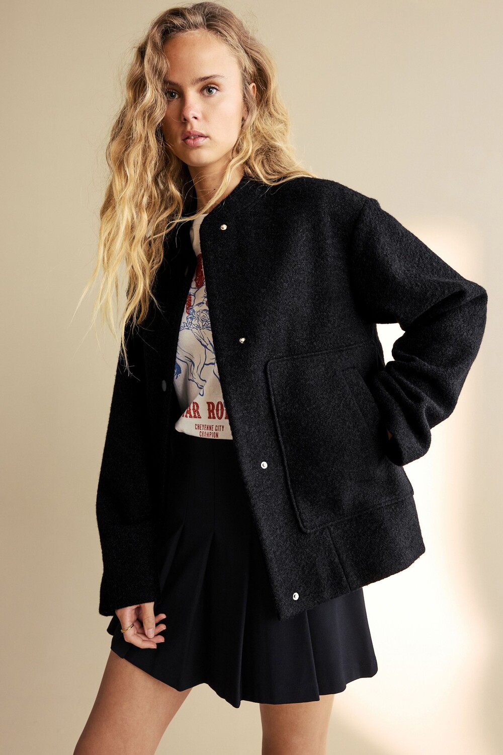 Фактурная куртка бомбер Next, черный
Фактурная куртка бомбер Next, черный