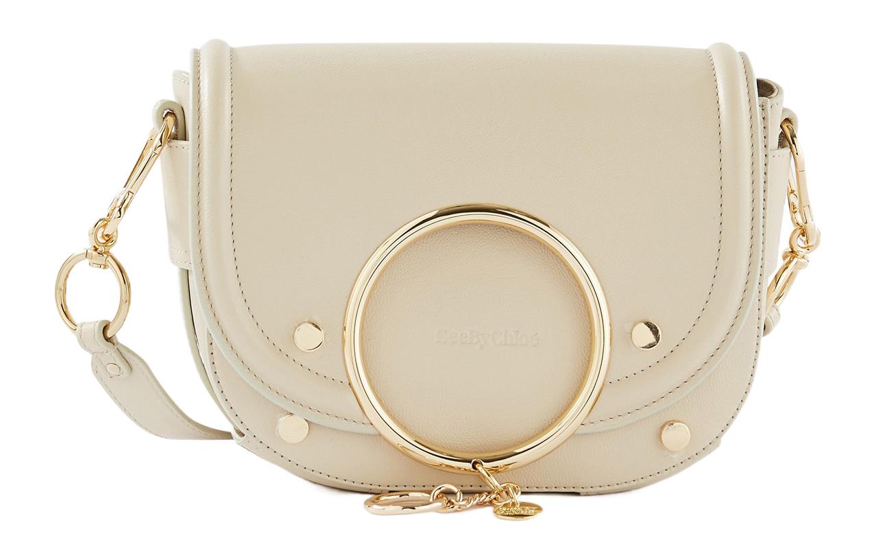See By Chloe Кожаная сумка через плечо женская бежевая 
See By Chloe Кожаная сумка через плечо женская бежевая