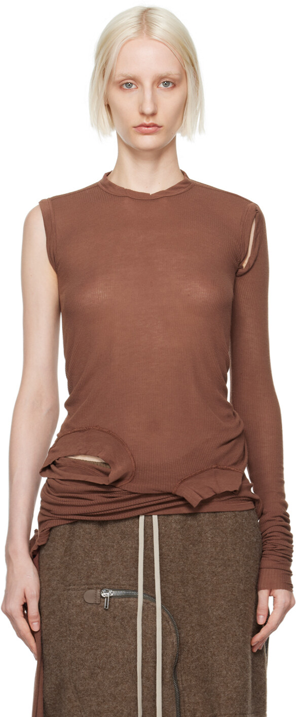 Футболка с длинным рукавом Porterville Cropped Banana Rick Owens 
Футболка с длинным рукавом Porterville Cropped Banana Rick Owens