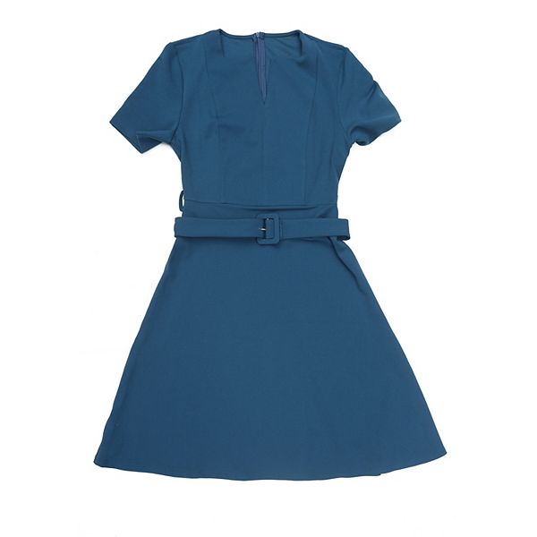 Женское платье-трапеция с поясом, летнее, с коротким рукавом и разрезом на горловине Inspire Chic, Blue
Женское платье-трапеция с поясом, летнее, с коротким рукавом и разрезом на горловине Inspire Chic, Blue