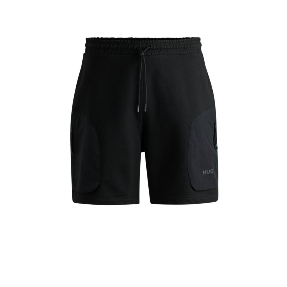 Шорты свободного кроя из хлопчатобумажной махры с логотипом HUGO, черный
Шорты свободного кроя из хлопчатобумажной махры с логотипом HUGO, черный