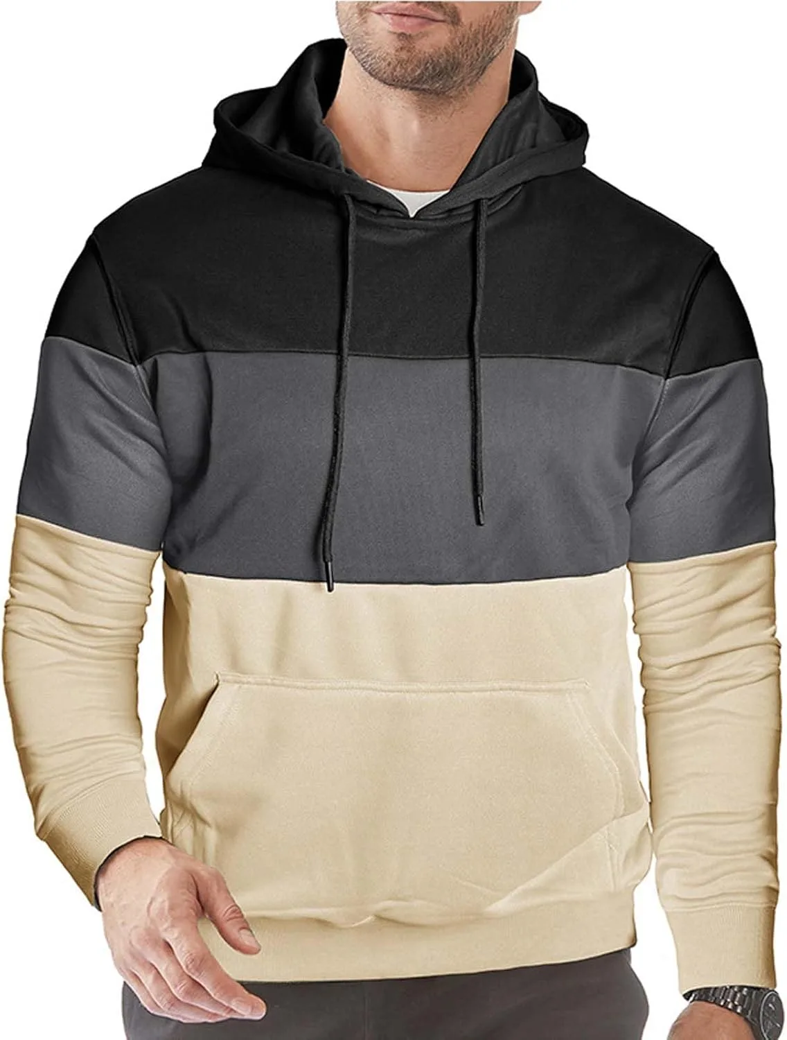 Толстовка evzosrz для мужчин с цветными блоками и карманами
Толстовка evzosrz для мужчин с цветными блоками и карманами