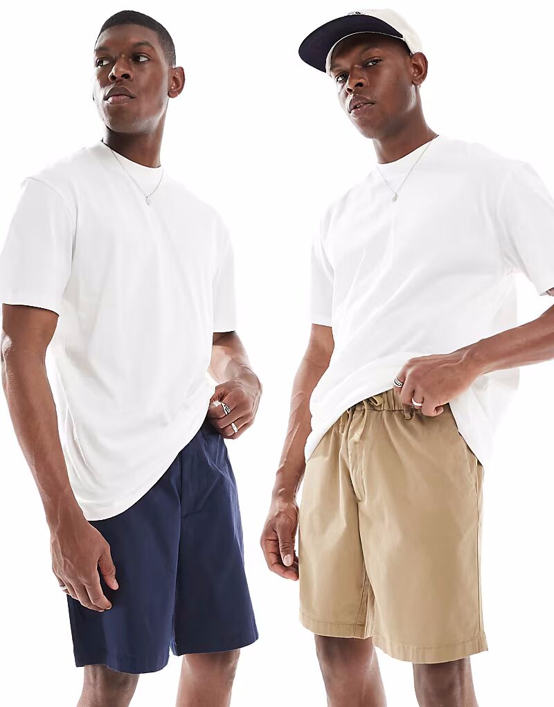 Комплект из 2 пар шорт-чиносов Jack & Jones бежевого и темно-синего цветов
Комплект из 2 пар шорт-чиносов Jack & Jones бежевого и темно-синего цветов