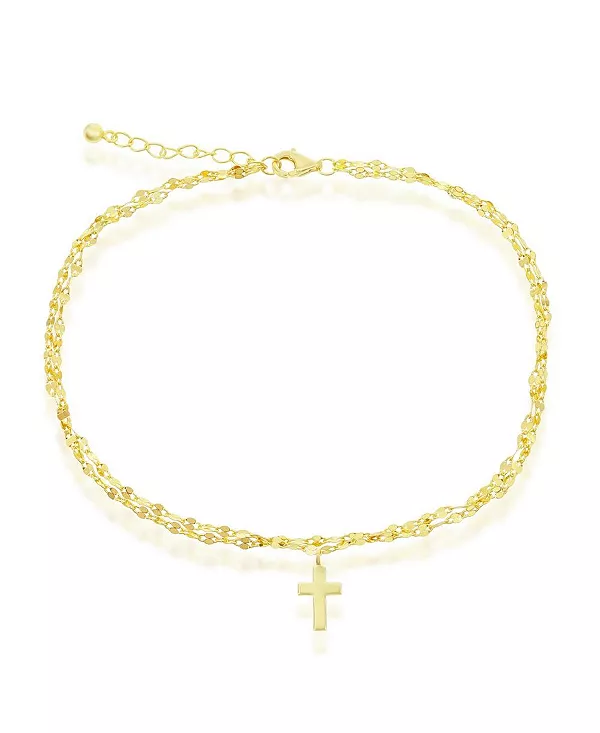 Двойная серебряная зеркальная цепочка с крестиком на щиколотке Simona, gold
Двойная серебряная зеркальная цепочка с крестиком на щиколотке Simona, gold