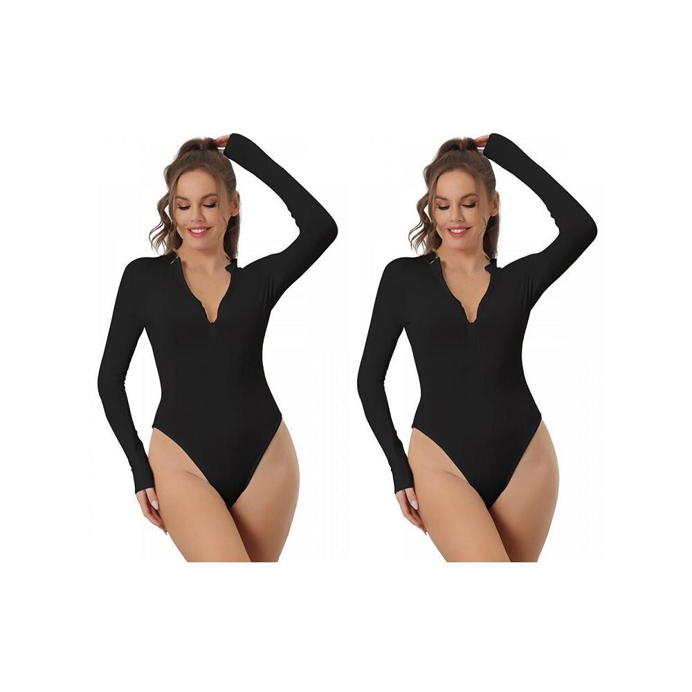 2 упаковки боди на молнии спереди для женских повседневных топов с воротником-стойкой и длинными рукавами для похудения на выход ALLEGRA K, черный
2 упаковки боди на молнии спереди для женских повседневных топов с воротником-стойкой и длинными рукавами для похудения на выход ALLEGRA K, черный