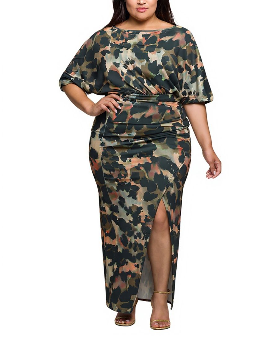 Платье-макси большого размера с абстрактным принтом, зеленое, с рукавами летучая мышь 24seven Comfort Apparel, Green Multi
Платье-макси большого размера с абстрактным принтом, зеленое, с рукавами летучая мышь 24seven Comfort Apparel, Green Multi