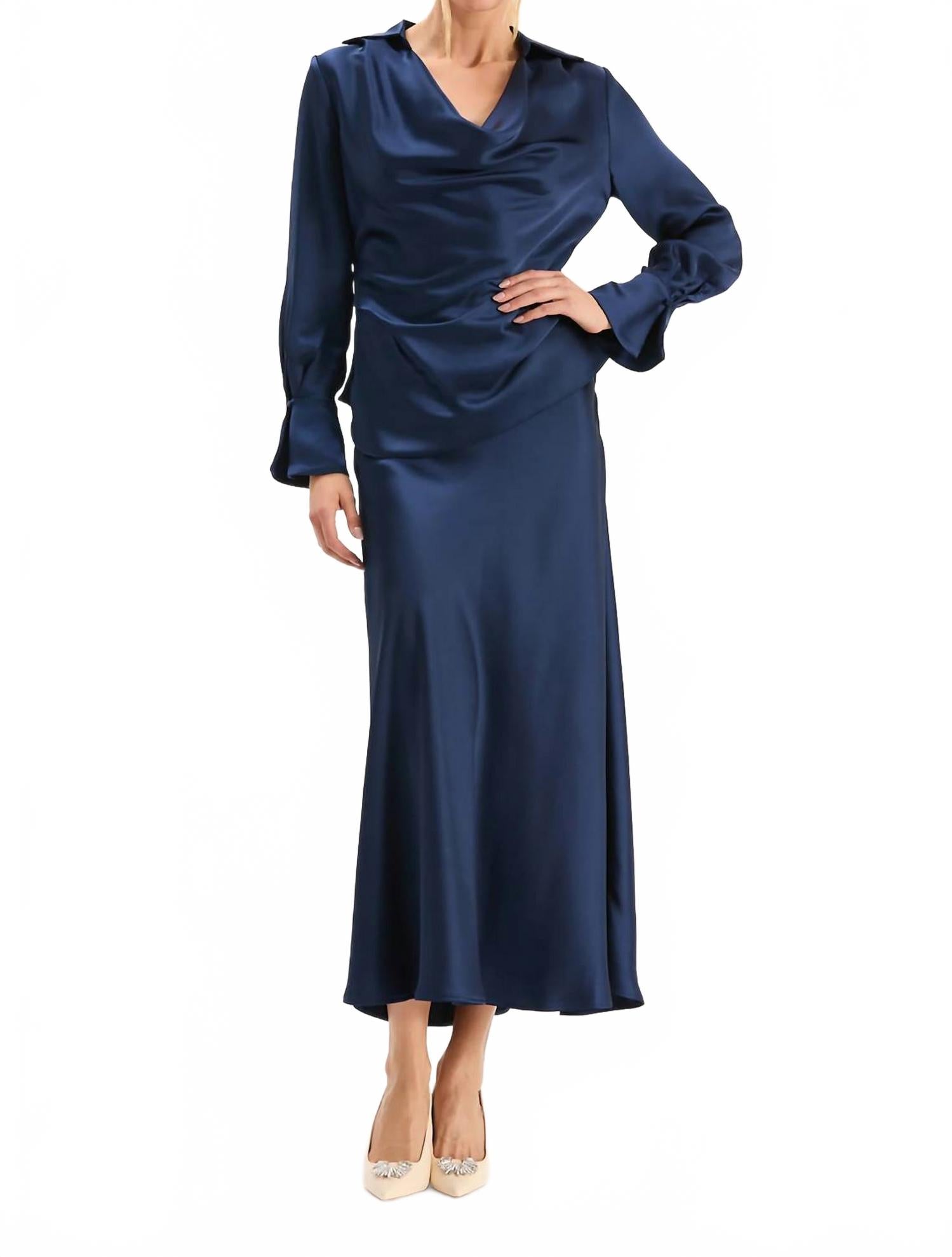 Tyler Boe Юбка Edie Charmeuse, темно-синего цвета
Tyler Boe Юбка Edie Charmeuse, темно-синего цвета