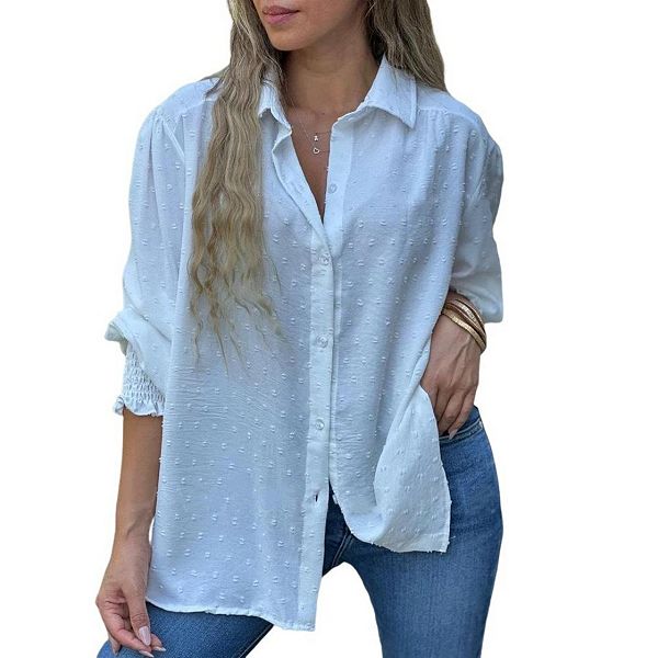 Женская блузка с воротником и длинными рукавами в горошек Yesfashion, White
Женская блузка с воротником и длинными рукавами в горошек Yesfashion, White