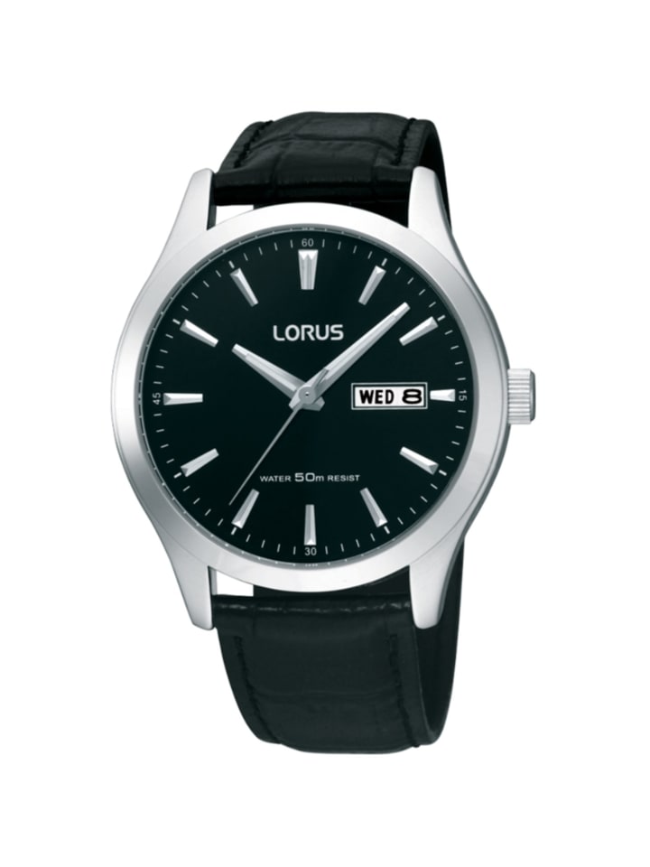 Кварцевые часы Lorus с серебристым кожаным ремешком
Кварцевые часы Lorus с серебристым кожаным ремешком