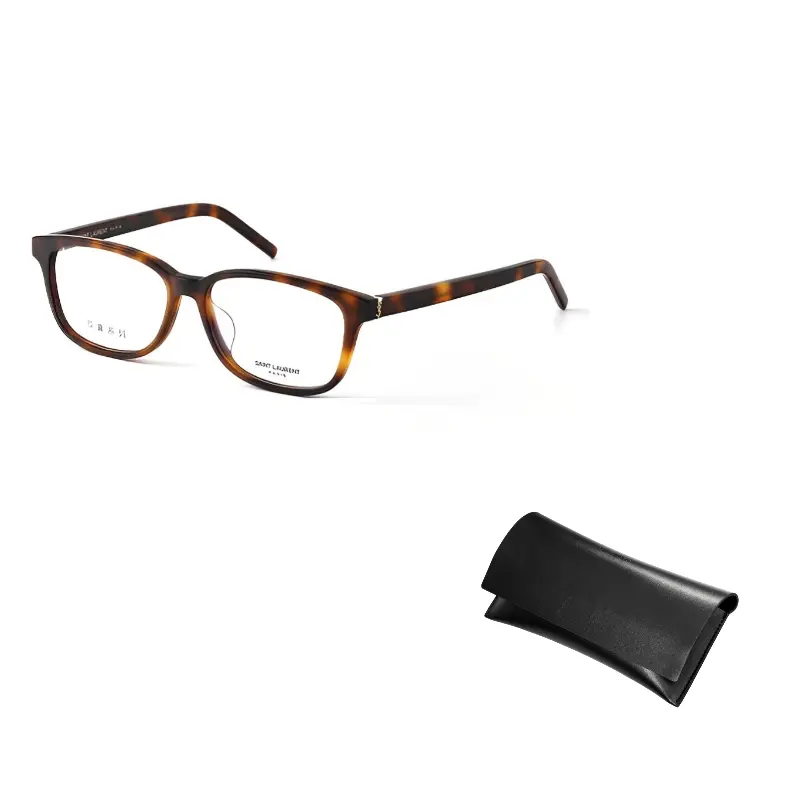 SAINT LAURENT Круглая оправа для очков женская коричневая, Brown