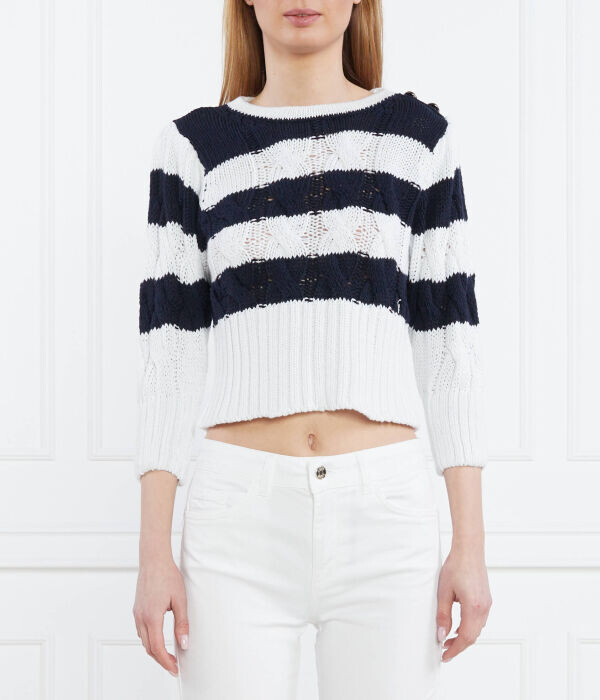 Свитер женский Liu Jo короткий в полоску, белый/синий
Свитер женский Liu Jo короткий в полоску, белый/синий