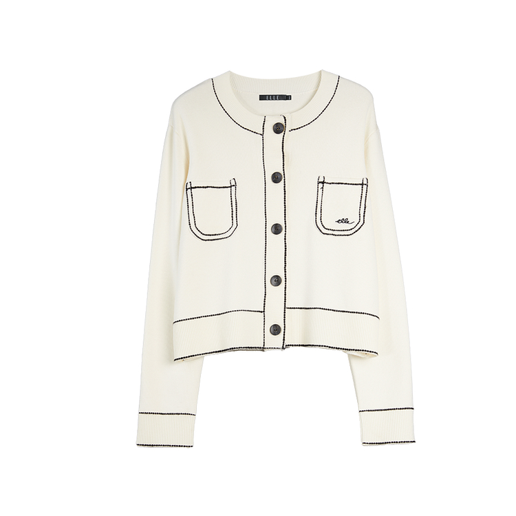 ELLE Кардиган женский вязаный Ecru с круглым вырезом
ELLE Кардиган женский вязаный Ecru с круглым вырезом