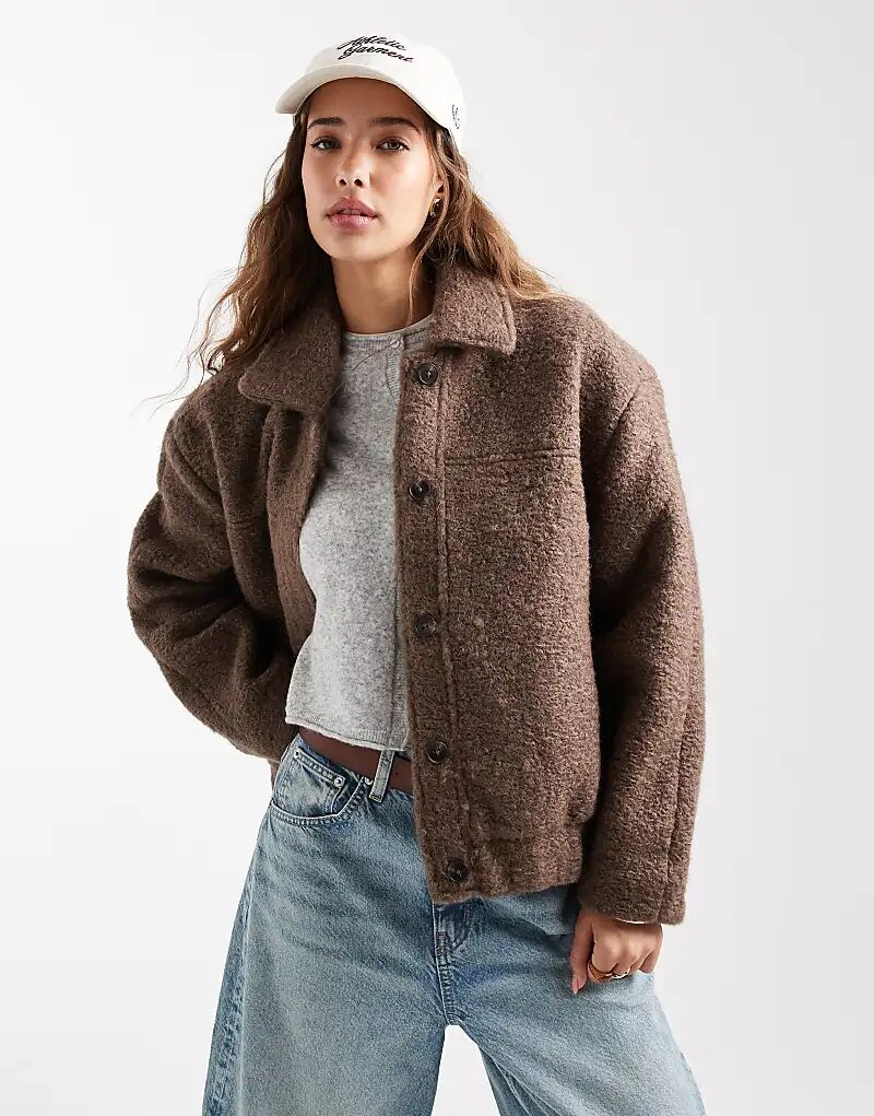 Коричневая плюшевая куртка Mango Teen
Коричневая плюшевая куртка Mango Teen