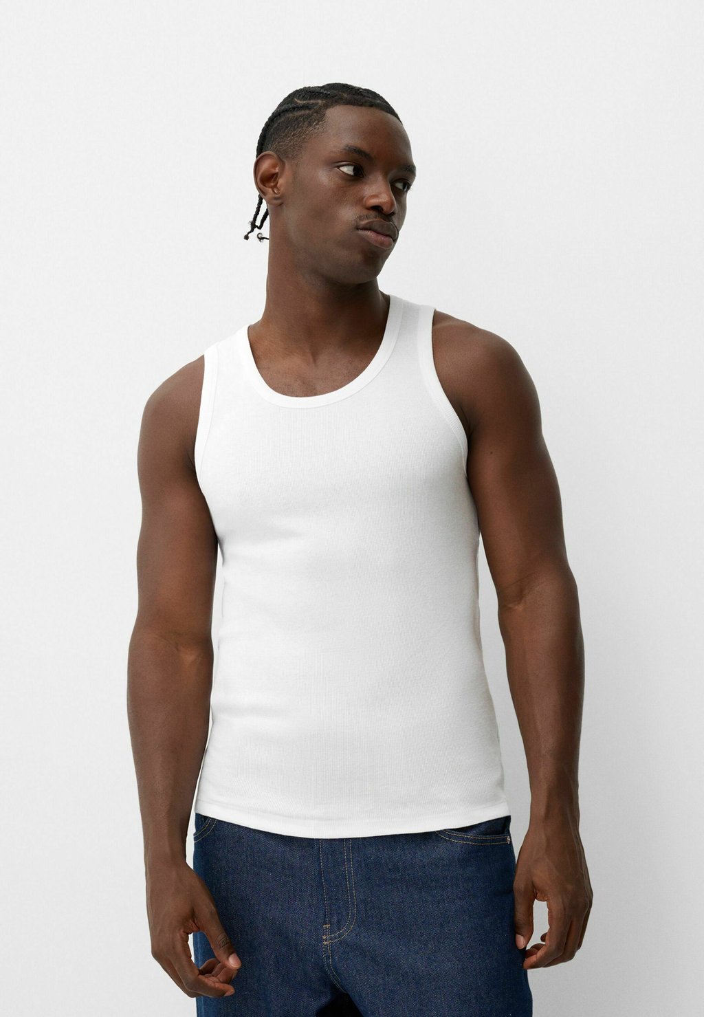 Топ Bershka, белый 
Топ Bershka, белый