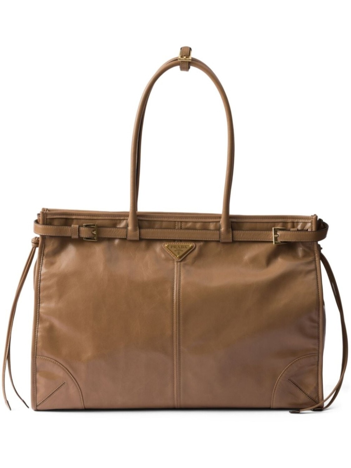 Prada большая кожаная сумка-тоут, коричневый
Prada большая кожаная сумка-тоут, коричневый