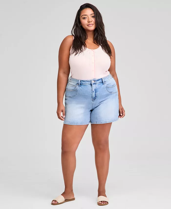 Модные джинсовые шорты с высокой посадкой больших размеров And Now This, синий
Модные джинсовые шорты с высокой посадкой больших размеров And Now This, синий