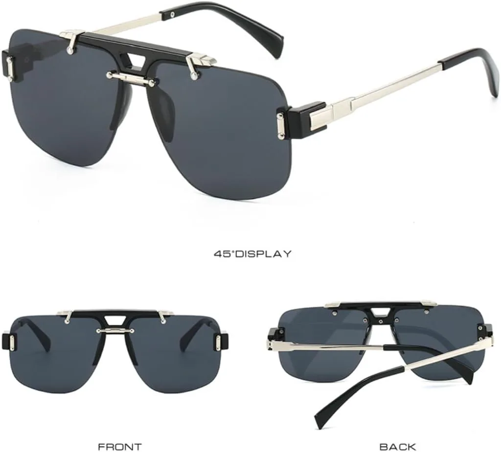 Классические солнцезащитные очки в полуободковой оправе для женщин и мужчин, винтажные, большие, в стиле панк, металлические, роскошные, популярные TKKTLLT, 7019-c1
Классические солнцезащитные очки в полуободковой оправе для женщин и мужчин, винтажные, большие, в стиле панк, металлические, роскошные, популярные TKKTLLT, 7019-c1