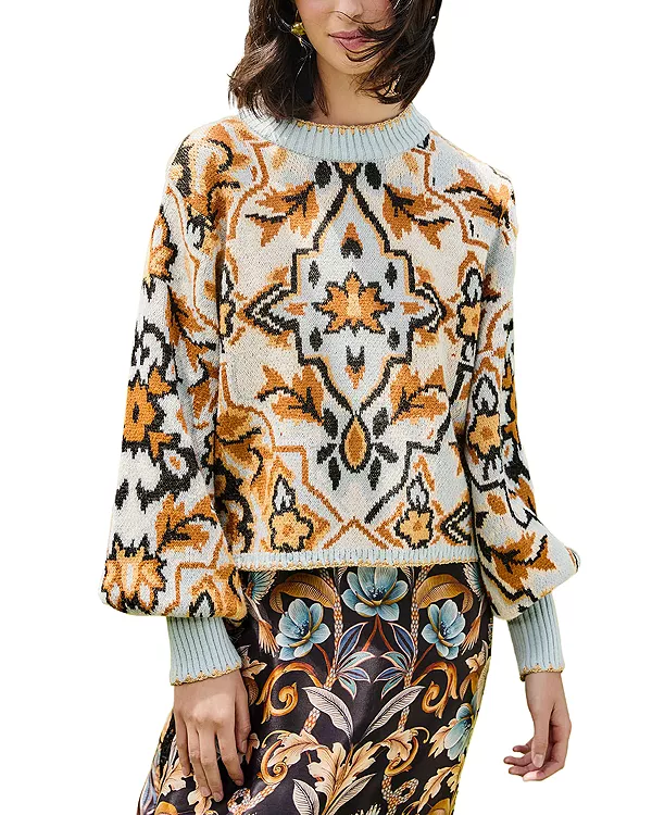 Зимний свитер с круглым вырезом и гобеленовой отделкой Farm Rio, мультиколор
Зимний свитер с круглым вырезом и гобеленовой отделкой Farm Rio, мультиколор