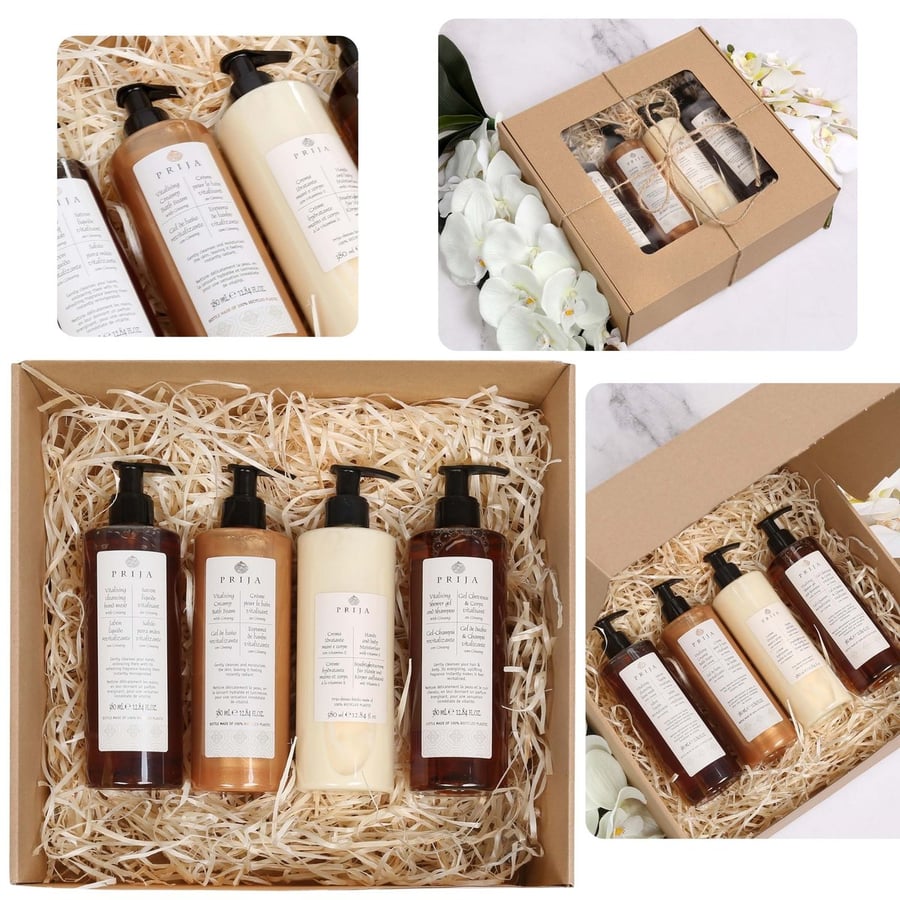 Подарочный набор PRIJA: пена для ванны, жидкое мыло, увлажняющий крем, гель для душа/шампунь 4x380 мл
Подарочный набор PRIJA: пена для ванны, жидкое мыло, увлажняющий крем, гель для душа/шампунь 4x380 мл