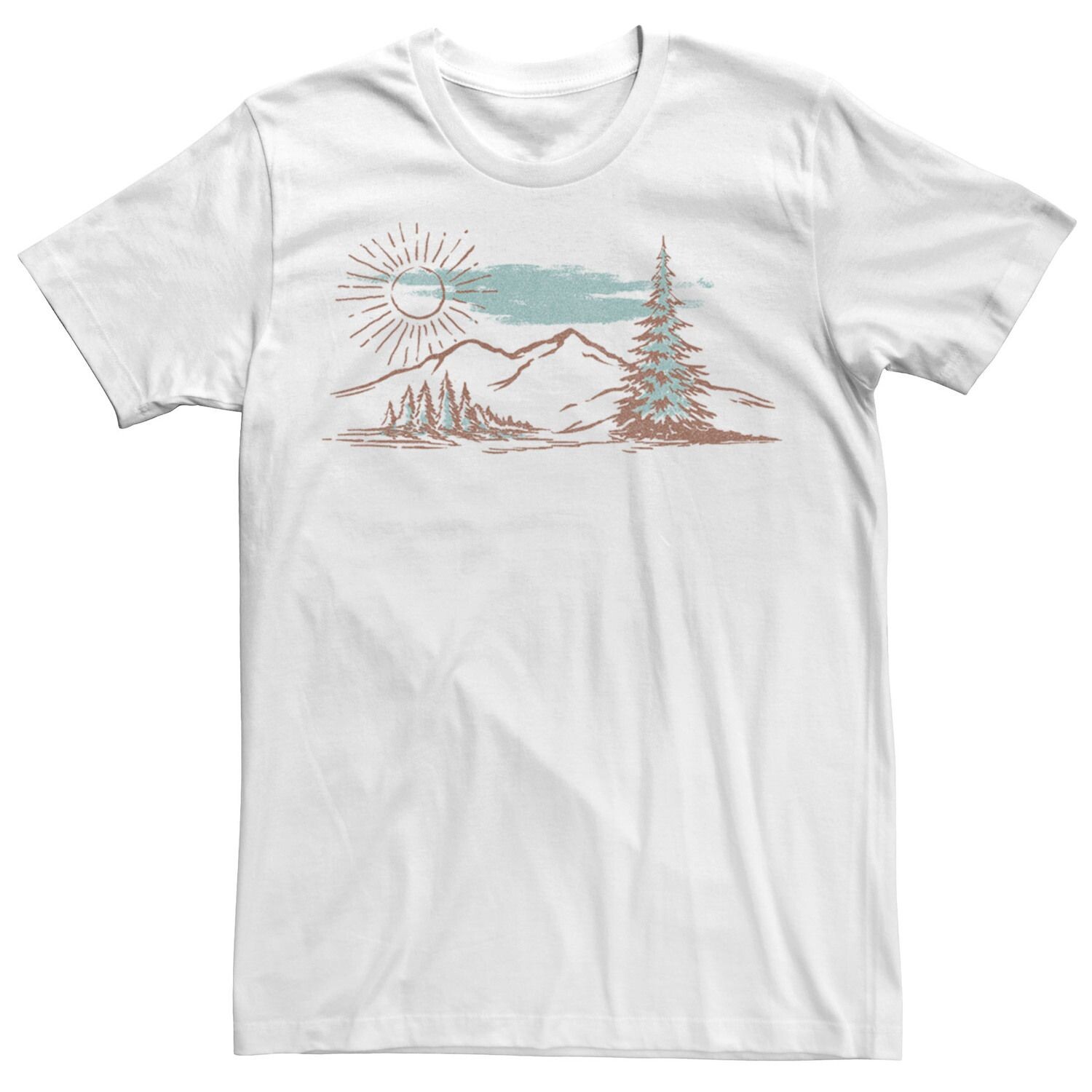 Мужская футболка с простым рисунком горного пейзажа Licensed Character 
Мужская футболка с простым рисунком горного пейзажа Licensed Character