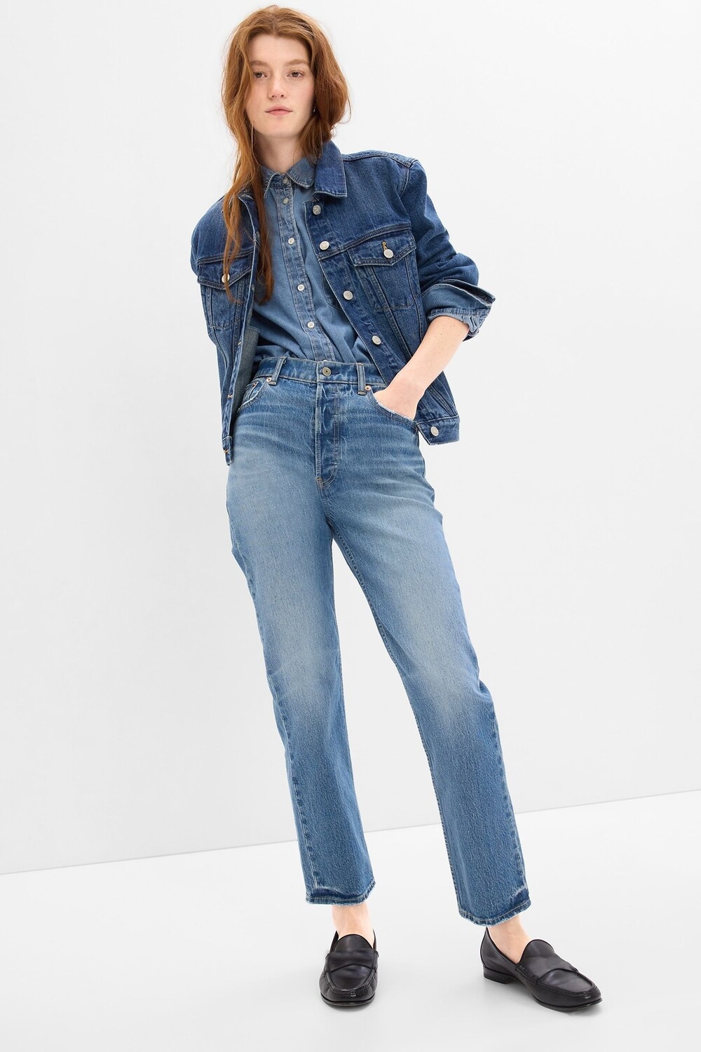 Джинсы с высокой талией и прямыми штанинами Gap, синий
Джинсы с высокой талией и прямыми штанинами Gap, синий