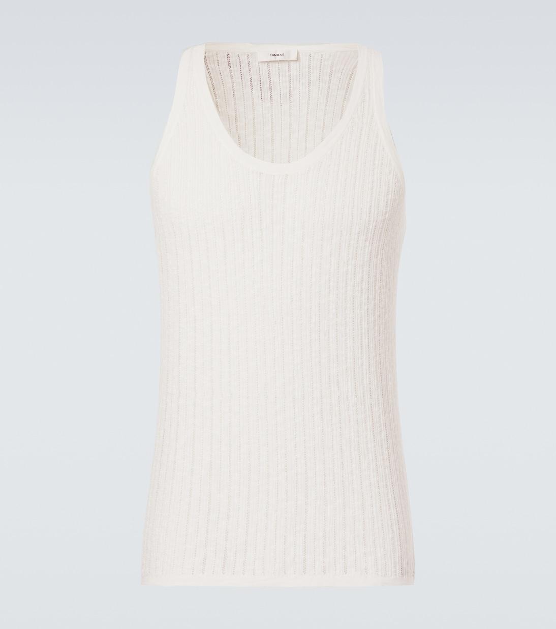 Топ из хлопка и льна с ажурной вязкой Pointelle Commas, белый
Топ из хлопка и льна с ажурной вязкой Pointelle Commas, белый