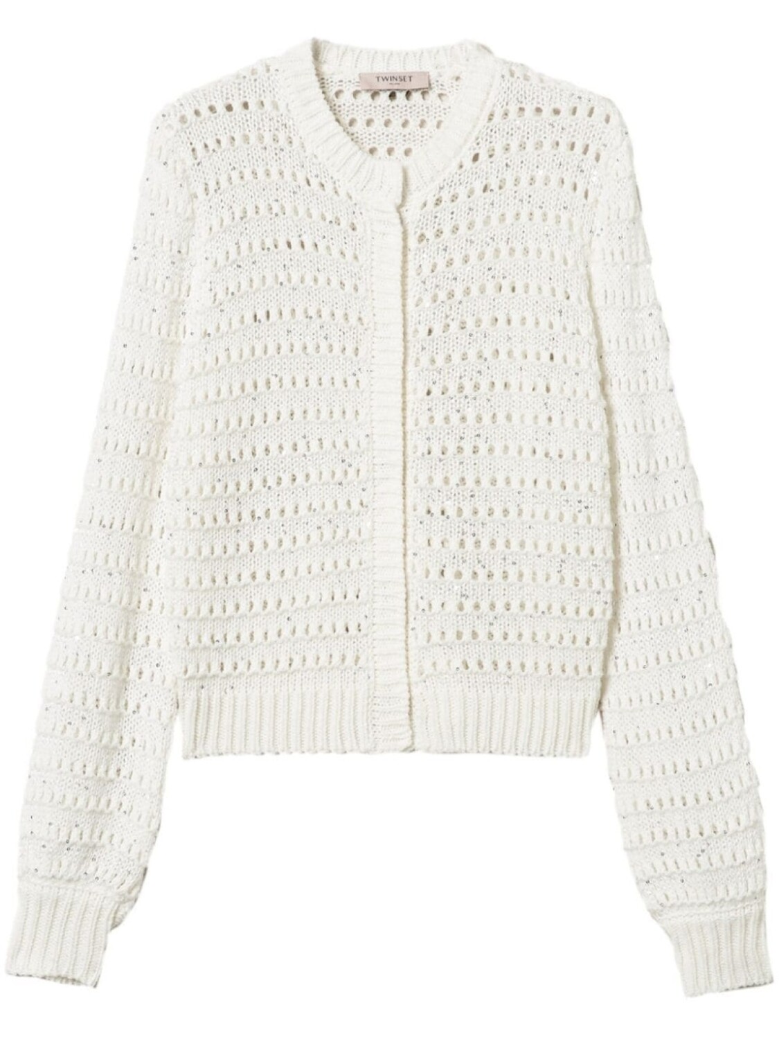 TWINSET кардиган рыхлой вязки с пайетками, белый 
TWINSET кардиган рыхлой вязки с пайетками, белый