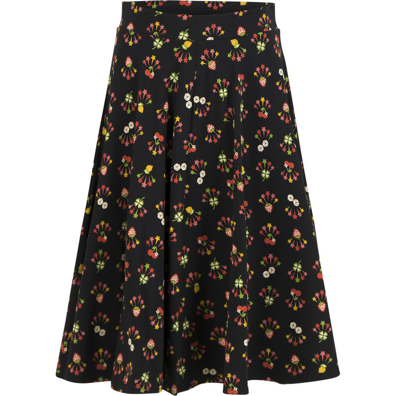 Женская круглая юбка с деревянным сердцем Blutsgeschwister, черный 
Женская круглая юбка с деревянным сердцем Blutsgeschwister, черный