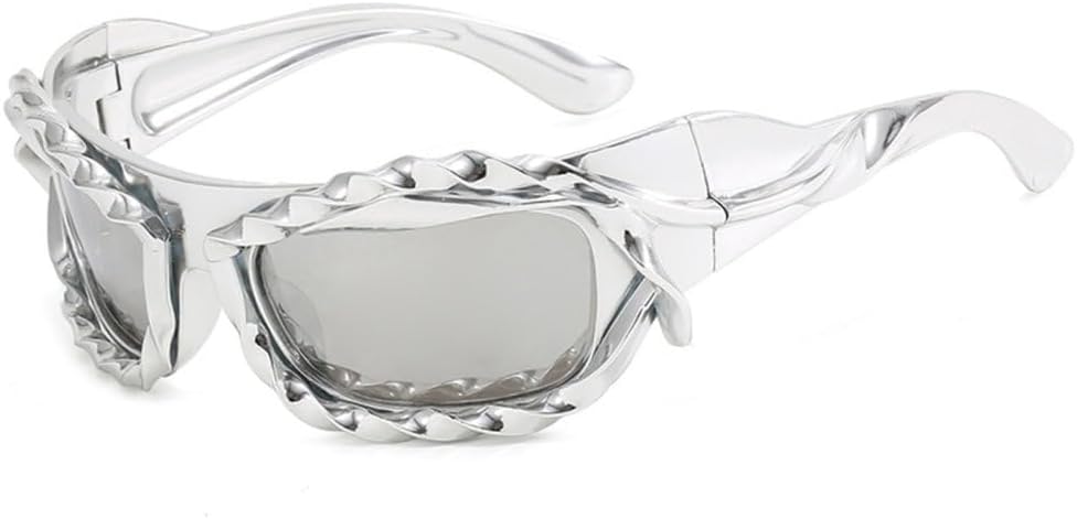 Уникальные солнцезащитные очки в стиле хип-хоп для женщин и мужчин, спортивные солнцезащитные очки с витой формой, женские праздничные очки, серебристые ретро-очки MTZJH, Silver Silver
Уникальные солнцезащитные очки в стиле хип-хоп для женщин и мужчин, спортивные солнцезащитные очки с витой формой, женские праздничные очки, серебристые ретро-очки MTZJH, Silver Silver