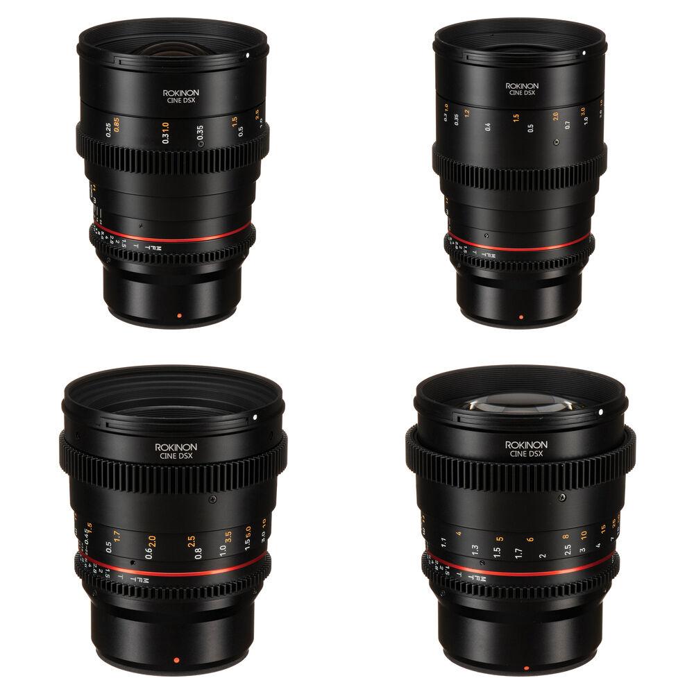 Комплект высокоскоростных кинообъективов Rokinon 24, 35, 50 и 85 мм T1.5 с креплением DSX MFT
Комплект высокоскоростных кинообъективов Rokinon 24, 35, 50 и 85 мм T1.5 с креплением DSX MFT