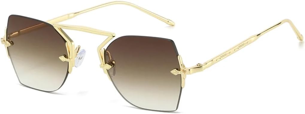 Винтажные безободковые панк-солнцезащитные очки для женщин, роскошные модные очки в металлической оправе в стиле стимпанк, солнцезащитные очки для женщин с защитой от УФ-излучения UV400 UUPTTPL, Gold Gradient Tea
Винтажные безободковые панк-солнцезащитные очки для женщин, роскошные модные очки в металлической оправе в стиле стимпанк, солнцезащитные очки для женщин с защитой от УФ-излучения UV400 UUPTTPL, Gold Gradient Tea