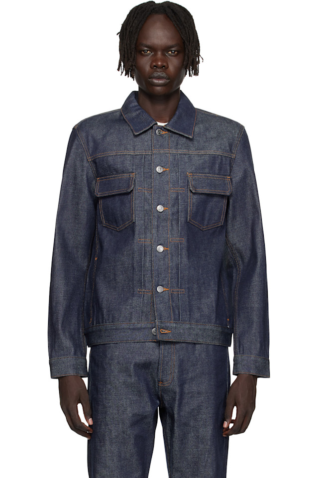 A.P.C. Темно-Синяя рабочая джинсовая куртка
A.P.C. Темно-Синяя рабочая джинсовая куртка