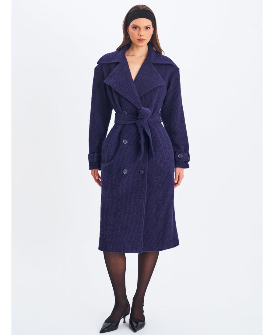 Женское двубортное пальто Jaelyn из шерстяной смеси темно-синего цвета с поясом Miss Circle, Navy
Женское двубортное пальто Jaelyn из шерстяной смеси темно-синего цвета с поясом Miss Circle, Navy