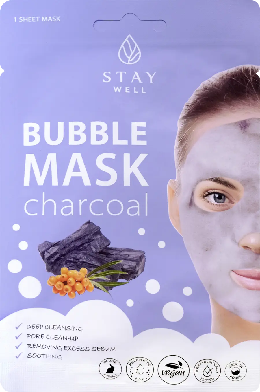 Маска для лица STAY WELL Deep Cleansing Bubble Mask - Charcoal
Маска для лица STAY WELL Deep Cleansing Bubble Mask - Charcoal