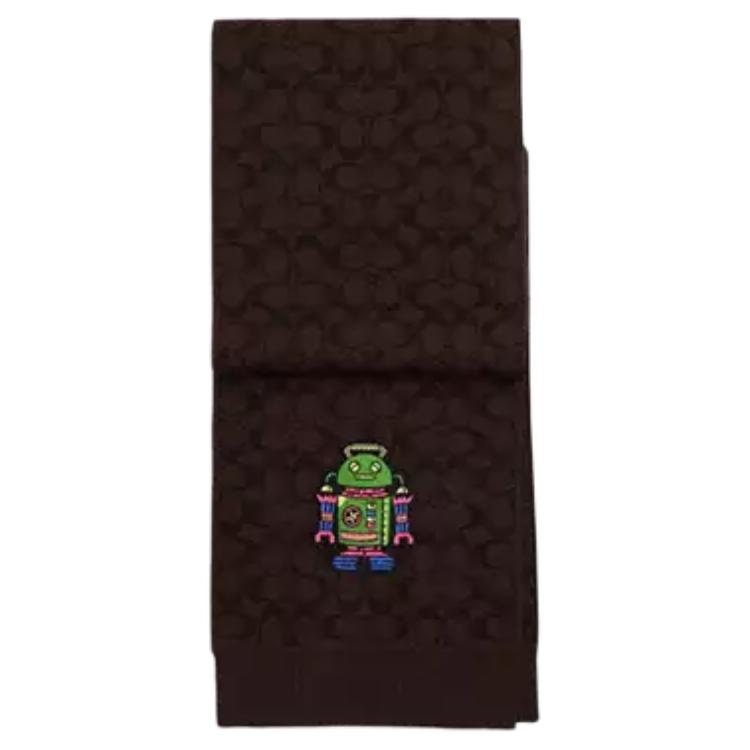 COACH Мериносовая шерстяная вязаная шаль унисекс коричневая, Brown 
COACH Мериносовая шерстяная вязаная шаль унисекс коричневая, Brown